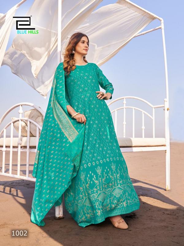 Blue Hills Dupatta Town Fancy Kurti With Dupatta Collection